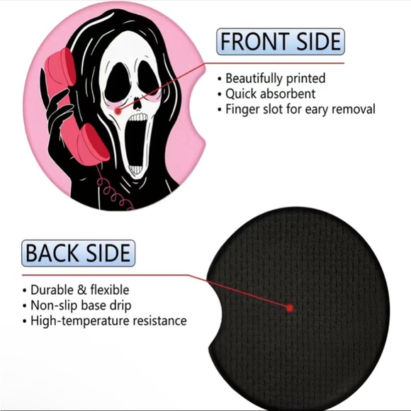 Ghost Face Car Coasters NWT - Picture 3 of 3